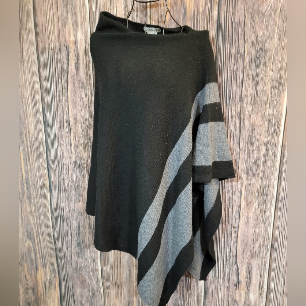 Black and Gray Poncho